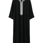 Traditional Arab Thobe for Men, Muslim Long Robe Middle Eastern Style