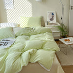 Solid Color Four Piece Lace Edge Duvet Cover EX-STOCK Canada 