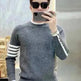 Simple All-match Slim fit Round Neck Pullover Sweater top for men - EX-STOCK CANADA