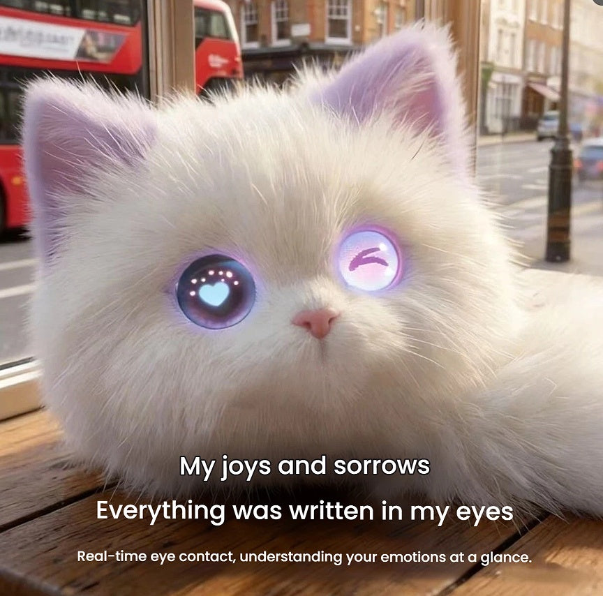 Interactive AI Cat Plush Toy – Rechargeable Electronic Pet