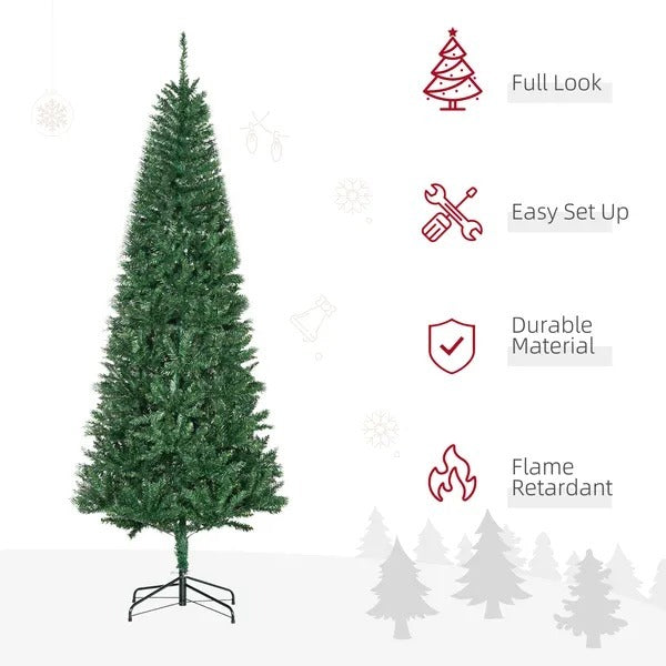 6.9ft Artificial Christmas Tree W Metal Stand Spruce Branch Tips Green EX-STOCK Canada 