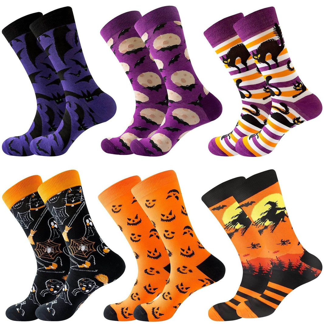 6 Pairs Halloween Christmas Socks For Men Women Girls Funny Xmas Socks Santa Claus Elk Cotton Sock Set-Cannot Be Listed On Amazon Platform EX-STOCK