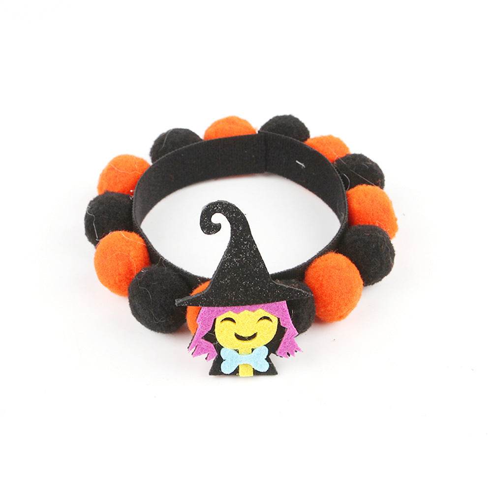 Halloween Pet Fur Ball Collar Pumpkin Accessories - EX-STOCK Canada