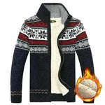 Men's Sweater Warm Velvet Sweatercoat Winter Wool Cardigan Male Casual Thicken Warm Fleece Christmas Sweater For Man - EX-STOCK CANADA