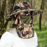 Big Brim Protective Caps Summer Face Cover Sun-proof Mountaineering Bucket Hat - EX-STOCK CANADA