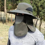 Big Brim Protective Caps Summer Face Cover Sun-proof Mountaineering Bucket Hat - EX-STOCK CANADA