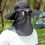 Big Brim Protective Caps Summer Face Cover Sun-proof Mountaineering Bucket Hat - EX-STOCK CANADA