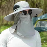 Big Brim Protective Caps Summer Face Cover Sun-proof Mountaineering Bucket Hat - EX-STOCK CANADA