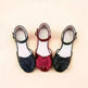 Big Kids' Hollow Velcro Patent Leather Shoes With Bow - EX-STOCK CANADA