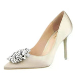 Black High Heels Women Stiletto Professional Leather Shoes Pointed Toe - EX-STOCK CANADA