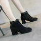 Black Martin Boots Shoes Women Thick Heels - EX-STOCK CANADA
