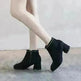Black Martin Boots Shoes Women Thick Heels - EX-STOCK CANADA