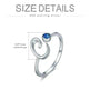 Blue Crystal Letter M Initial Alphabet Ring in 925 Sterling Silver - EX-STOCK CANADA