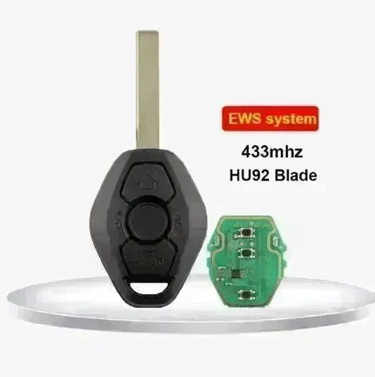 BMW EWS 3 Key Straight Board Replacement Remote Fob Key 315/433 MHZ ID44 HU58 Chip - EX-STOCK CANADA