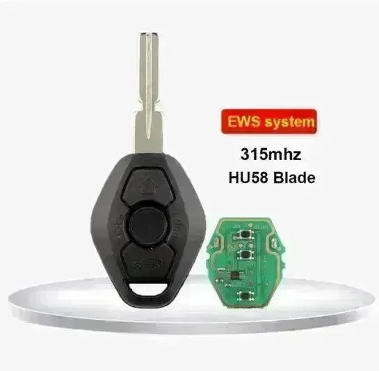 BMW EWS 3 Key Straight Board Replacement Remote Fob Key 315/433 MHZ ID44 HU58 Chip - EX-STOCK CANADA