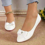 Bowknot Flats Shoes Fashion Casual Pointed Toe Loafers For Women Lazy Shoes - EX-STOCK CANADA