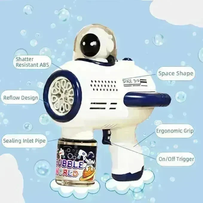 Bubble Gun Machine , Leak Proof Design, Automatic Bubble Blower Maker With Light And Bubble Solution, Summer Outdoor Toys For Birthday Party - EX-STOCK CANADA