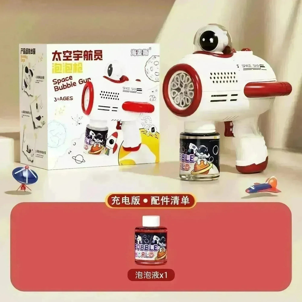 Bubble Gun Machine , Leak Proof Design, Automatic Bubble Blower Maker With Light And Bubble Solution, Summer Outdoor Toys For Birthday Party - EX-STOCK CANADA
