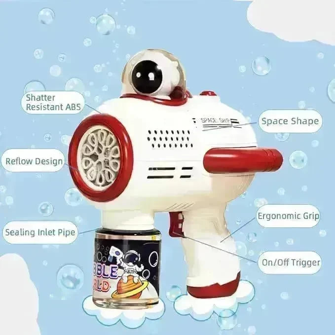 Bubble Gun Machine , Leak Proof Design, Automatic Bubble Blower Maker With Light And Bubble Solution, Summer Outdoor Toys For Birthday Party - EX-STOCK CANADA