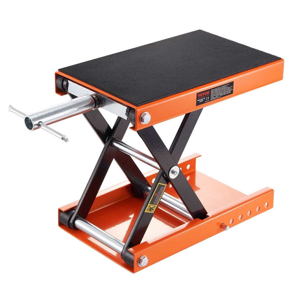 Motorcycle Lift, 1100 LBS Motorcycle Scissor Lift Jack With Wide Deck & Safety Pin, Center Hoist Crank Stand, Steel Scissor Jack For Street Bikes, Cruiser Bikes, Touring Motorcycles EX-STOCK
