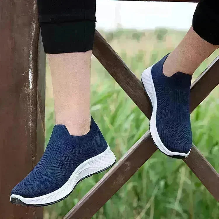 Casual Slip-on Mesh Sports Shoes Flying Woven Soft Breathable  Running Walking Flat Shoes Men - EX-STOCK CANADA
