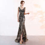 Evening Female V-neck Sexy Night Show Ladies Party Dinner Dress Host EX-STOCK Canada 