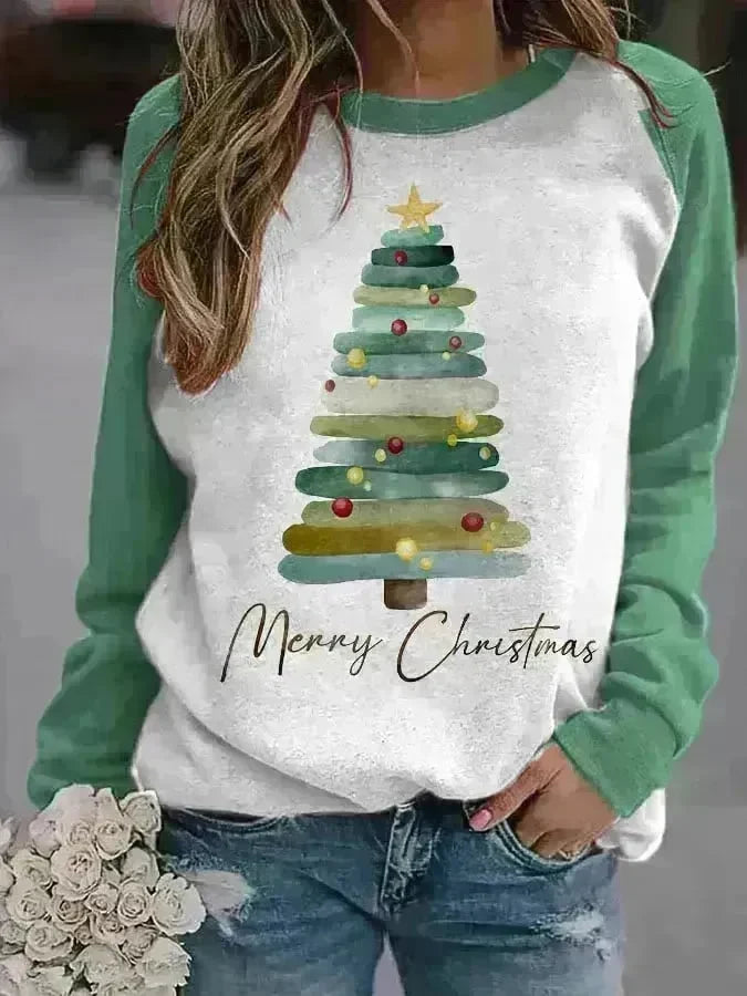 Christmas Tree 3D Digital Printing Women's Pullover Sweatshirt - EX-STOCK CANADA