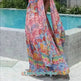 Casual Women's Floral Style Large Hem Cross Open Back Dress - EX-STOCK CANADA
