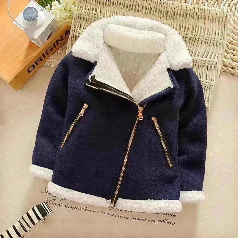 Children's Thickened Fleece Wool Top Lamb Wool Coat - EX-STOCK CANADA