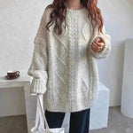 Autumn Winter Twist Knitted Pullover Sweater for WOMEN