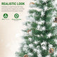 6ft Snow Flocked Artificial Christmas Tree, Unlit Full Fir Tree With Automatic Open, 800 Realistic Branches And 61 Pine Cones EX-STOCK Canada 