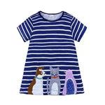Vestido de algodón impreso de dibujos animados para chicas de falda casual para niños
