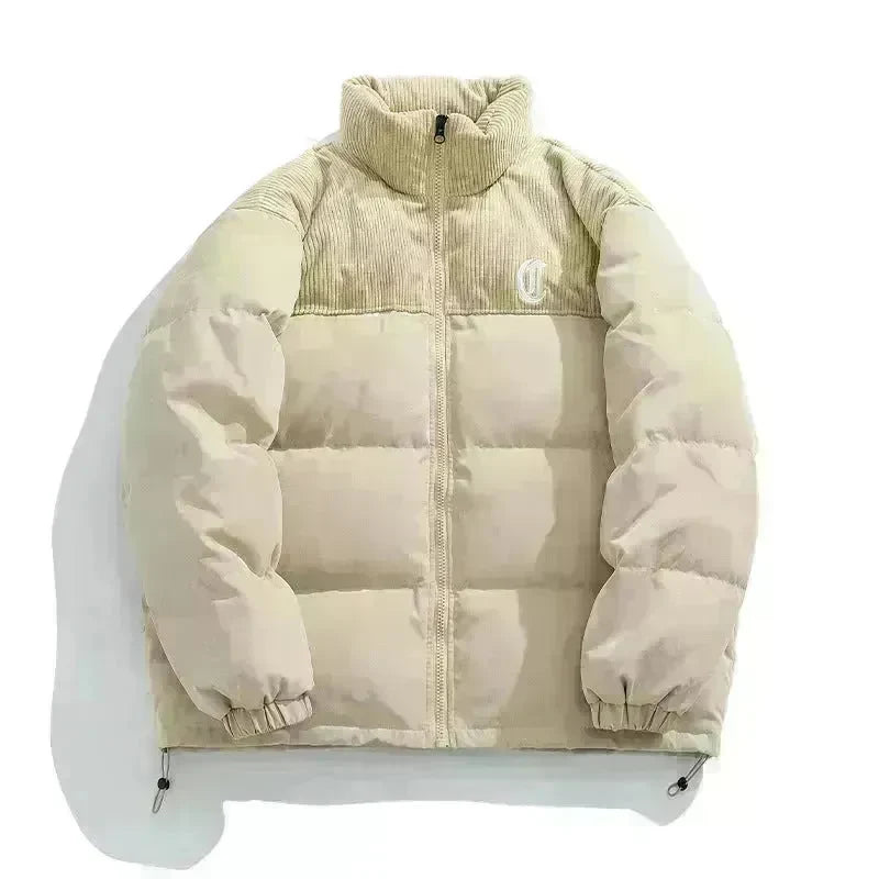 Men's Winter Corduroy Stitching Embroidery Cotton-padded Winter Coat - EX-STOCK CANADA