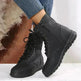 Round Toe Martin Shoes Mid-calf Length Large Size Leather Boots - EX-STOCK CANADA