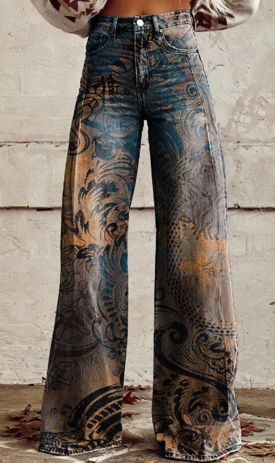 Women's Simple Pants With A Printed Pattern 