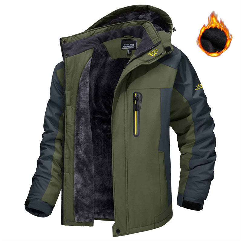 Winter Hooded Jacket Fashion Casual Warm Fleece Coat Windproof Rainproof Parka Windbreaker Men's Top EX-STOCK Canada 