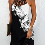 Fashion Print Dress Casual Halterneck Dresses For Women Summer Clothes - EX-STOCK CANADA