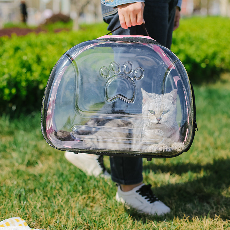 Transparent Pet Cat Carrier Bag – EVA & PVC, 35L, Grey / Pink / Blue / Gold / Black