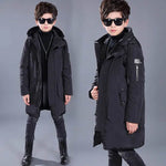 Boys Down Jacket Mid-length White Duck Down Hooded - EX-STOCK Canada