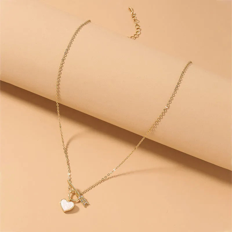 Romantic Heart Necklace Copper Zircon Pendant Necklace for women - EX-STOCK CANADA