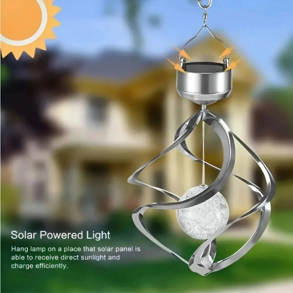 Wind Spinner Solar Light, LED Wind Chimes, Outdoor Decor Changing Color Ball Wind Chimes Solar Hanging Lantern For Home Garden Outdoor Decoration - EX-STOCK CANADA