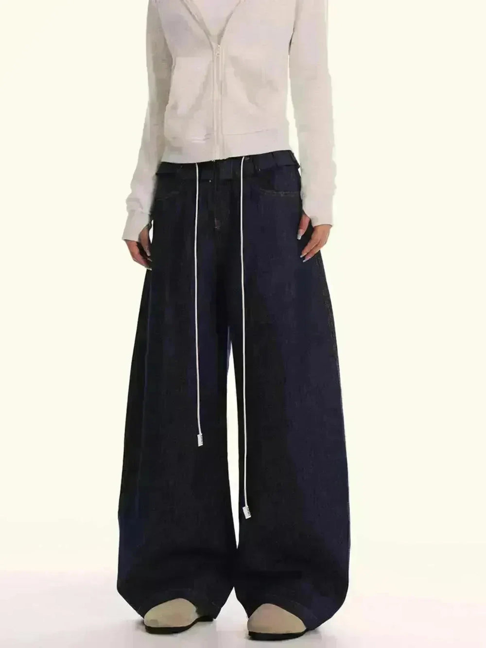 Loose Waist Stitching Small Skirt Baggy Jeans Pant For Men And Women - EX-STOCK CANADA