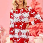 Mini Jumper dress Winter Christmas Sweater Dress Deer Jacquard dress