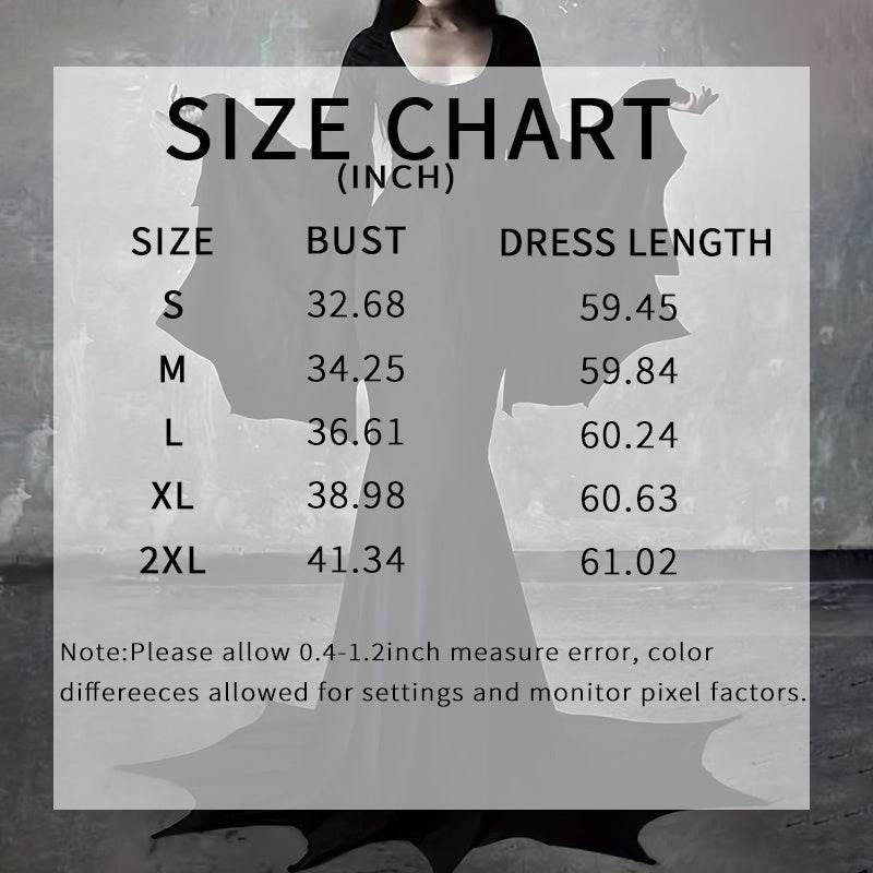 Black Costume Womens Gothic Witch Bat Sleeve Dress Halloween Cosplay Costumes Vintage Carnival Party Outfit - EX-STOCK Canada