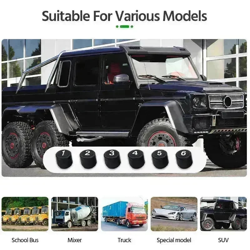 Auto Solar External Tire Pressure Monitor 6 Tire RV Trucks Car Vehicle EX-STOCK