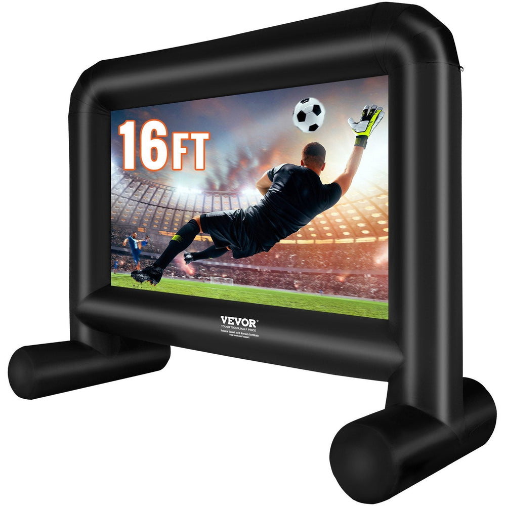 Inflatable Movie Screen, 16 FT Inflatable Projector Screen For Outside With Blower And Carrying Bag, Front Rear Projection, Oxford Fabric Blow Up Screen For Outdoor Parties Backyard Movie Nig EX-STOCK