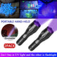 UV Torch Ultra Violet Flashlight Zoomable Blacklight Lamp LED Super Bright 250000lm 2 In 1 395nm Mini Pocket Inspection Light 2 Pack EX-STOCK