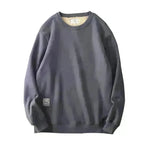 Fleece-lined Teens Oversized Winter cotton Pullover tops Round neck Sweatshirt - EX-STOCK CANADA