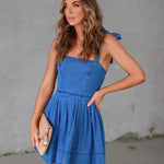 Fashion Personalized Sling Denim Women's mini Dress - EX-STOCK CANADA