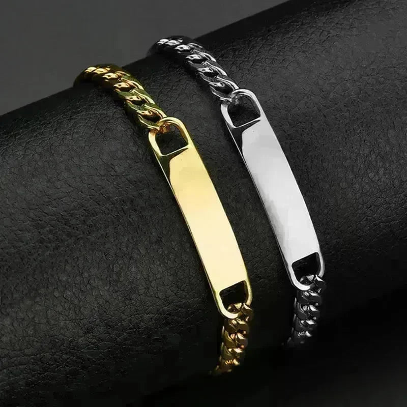 DIY Laser Engraved Stainless Steel Couple Bracelet Bracelet Jewelry - EX-STOCK CANADA
